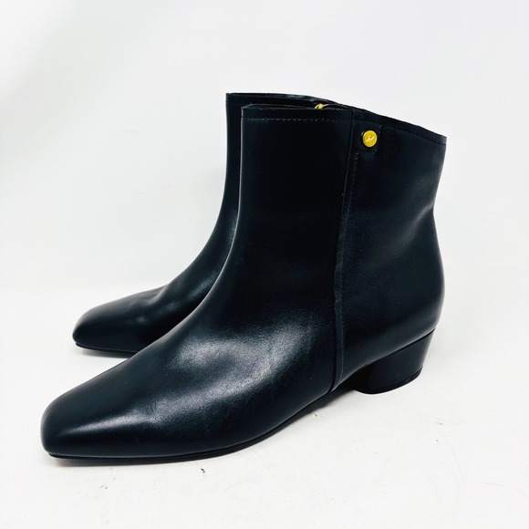 Naturalizer Black Leather Square Toe Block Heel Ankle Boots Women's Size 12M - Picture 10 of 10